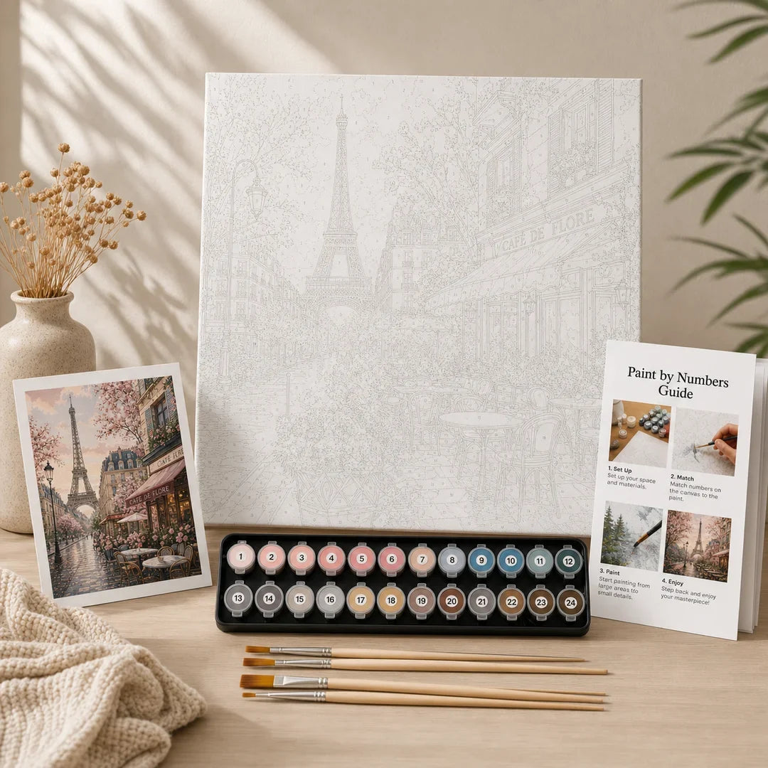 Peinture par numéros — Café Vue Tour Eiffel