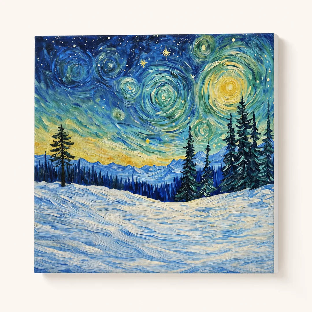 Peinture par numéros — Forêt d'Hiver Étoilée