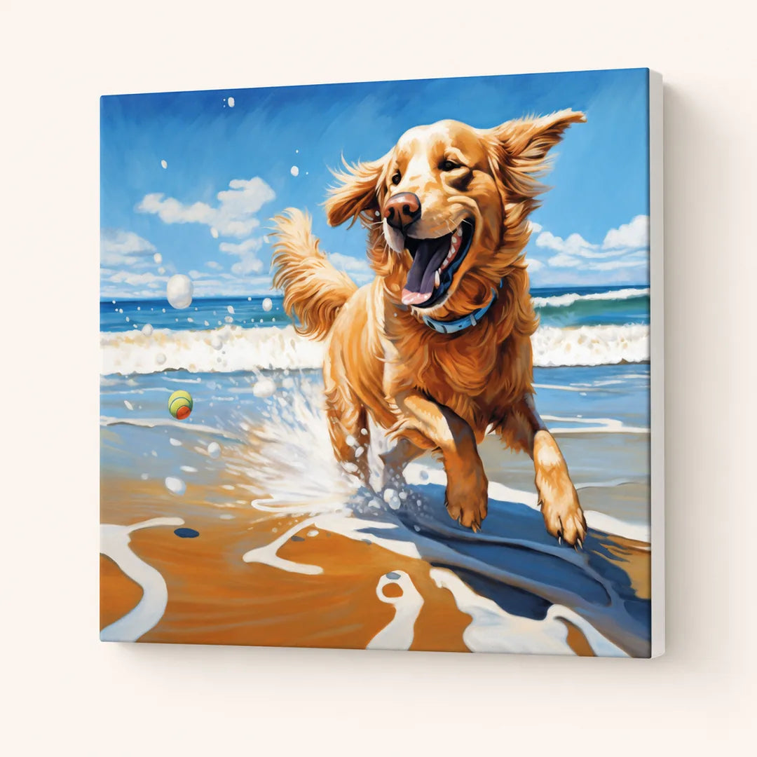 Peinture par numéros — Golden à la Plage