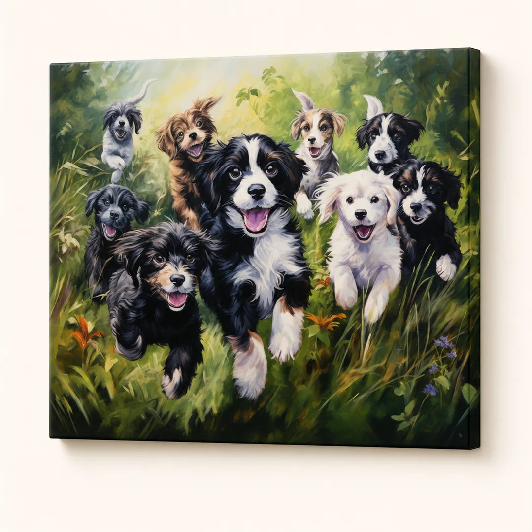Peinture par numéros — Chiots Espiègles