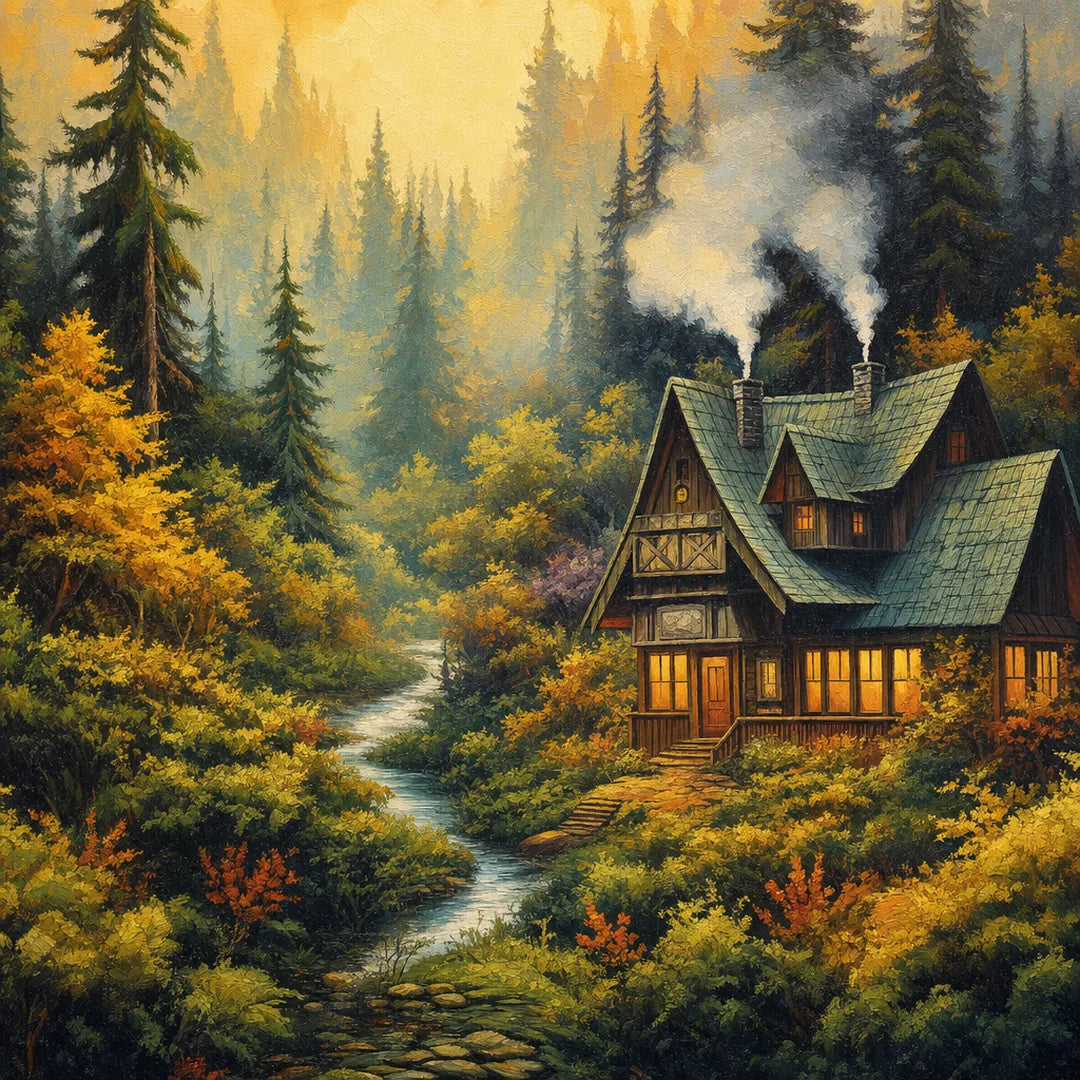 Peinture par numéros — Le Refuge en Forêt