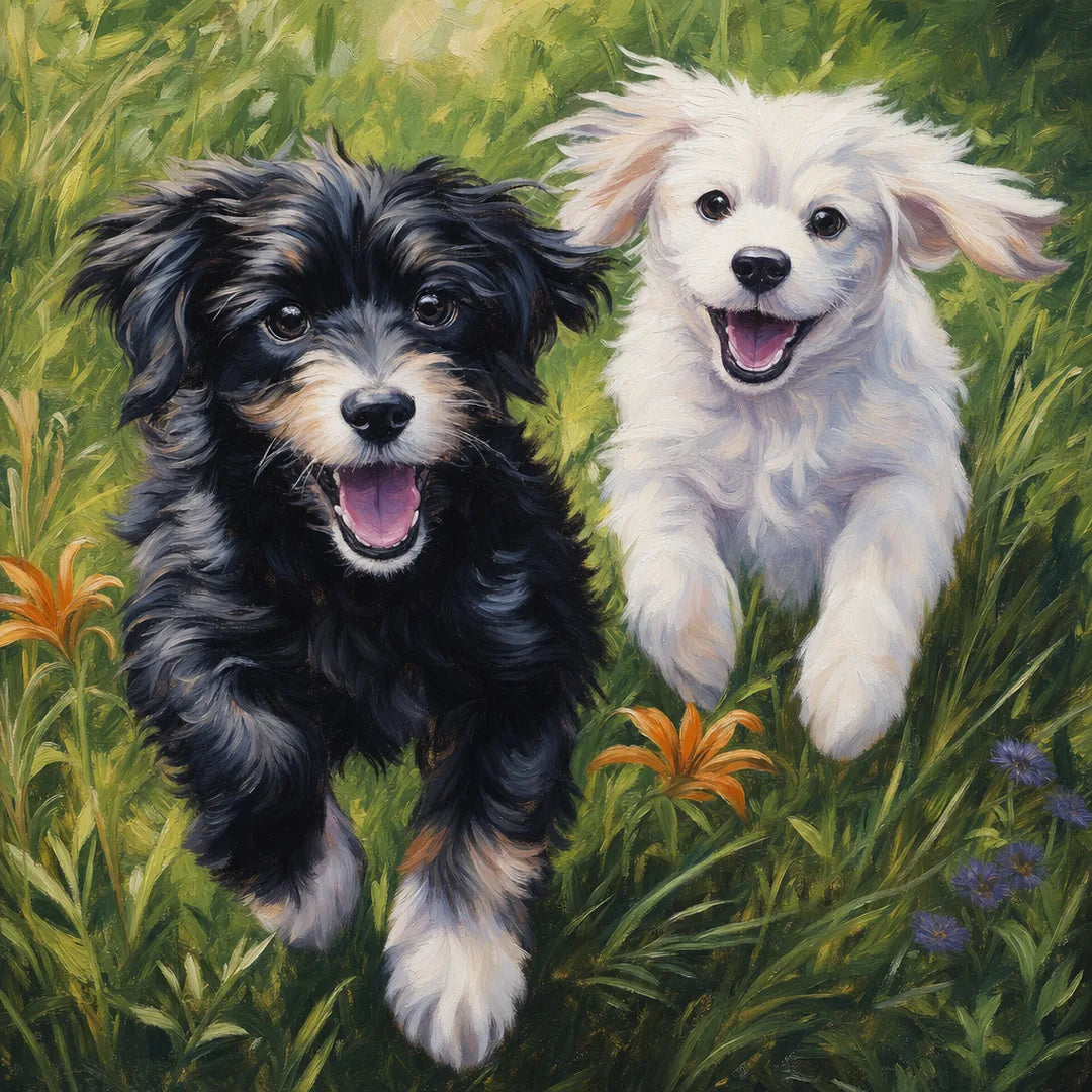 Peinture par numéros — Chiots Espiègles