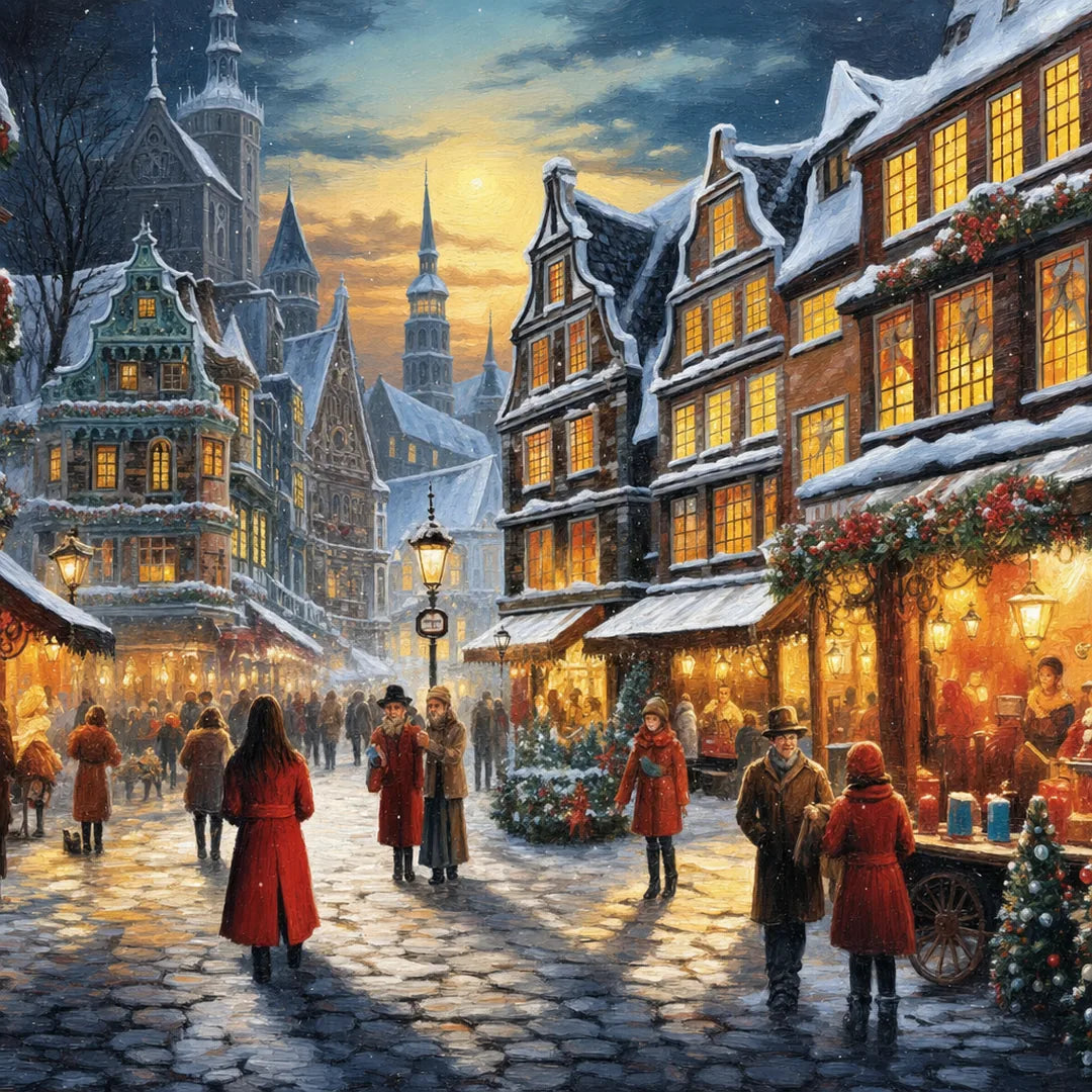 Peinture par numéros — Marché de Noël