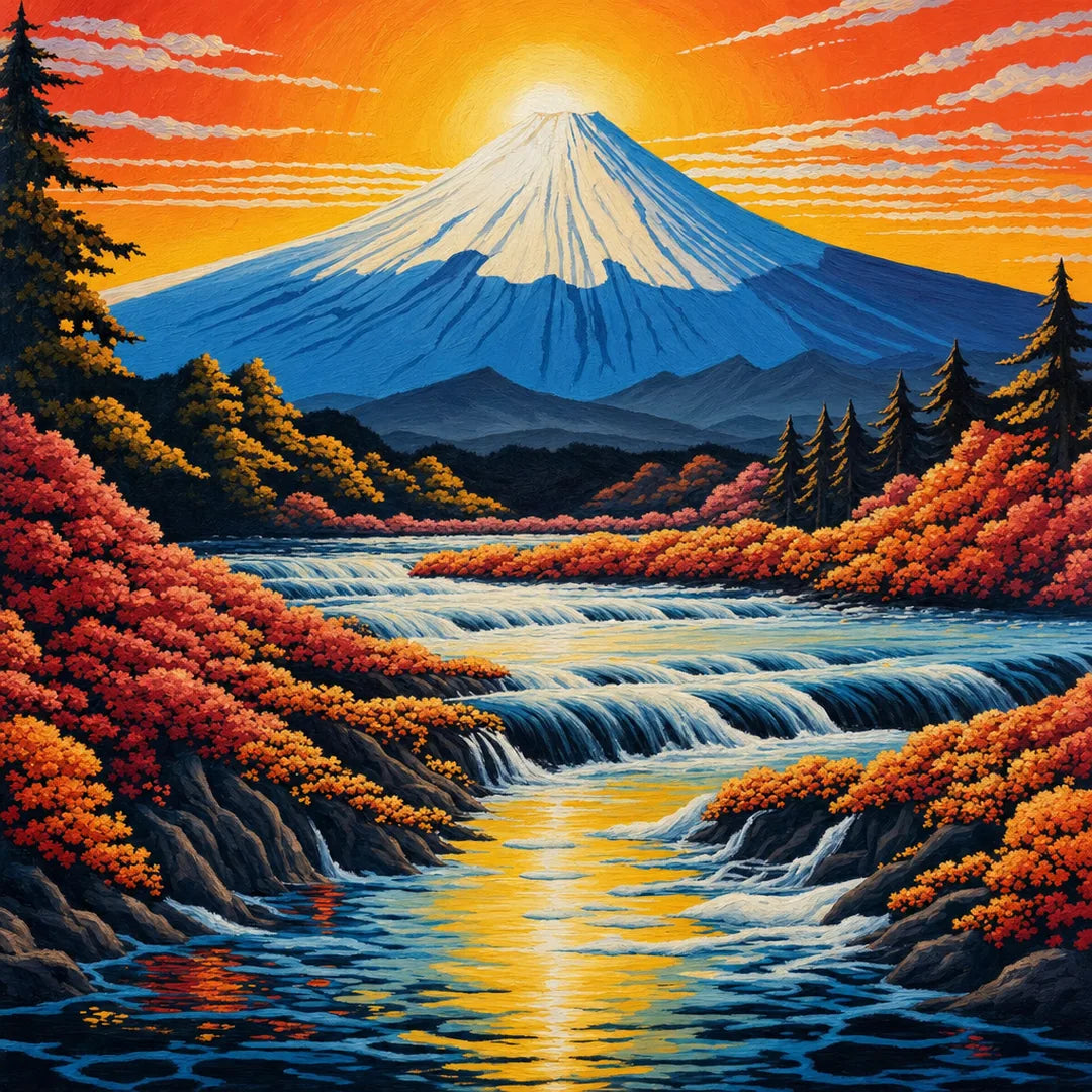 Peinture par numéros — Mont Fuji en Automne