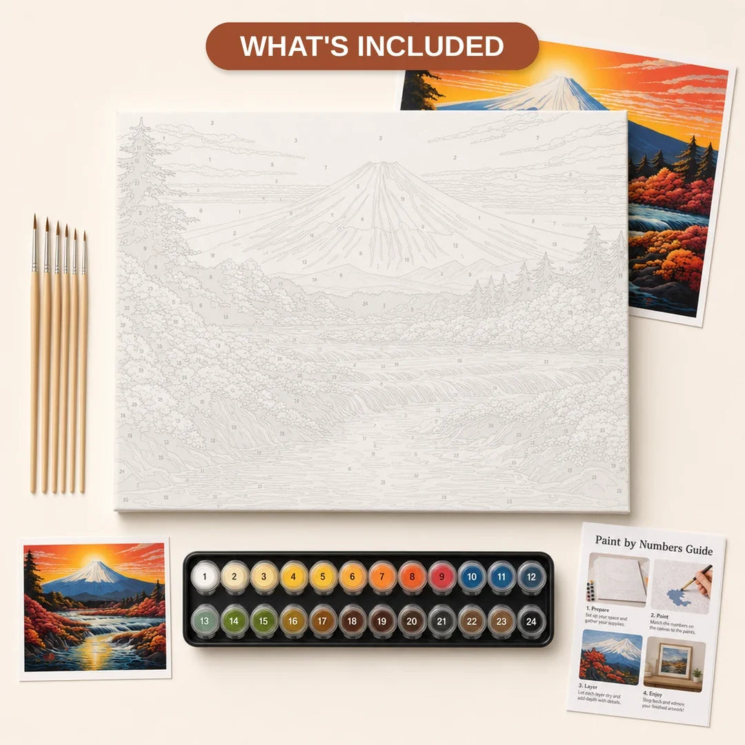 Peinture par numéros — Mont Fuji en Automne